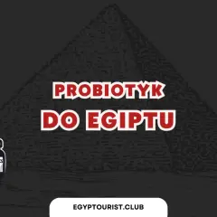 Faraon trzyma buteleczkę probiotyków. Zastanawiasz się, jaki probiotyk przed wyjazdem do Egiptu będzie najlepszy?