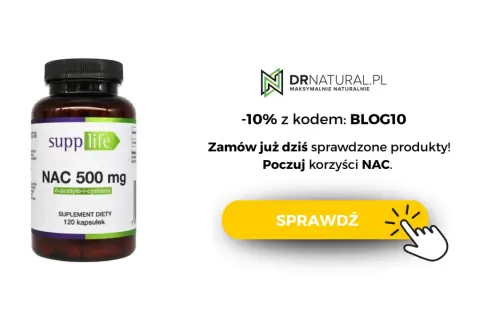 Suplement diety NAC 500 mg od Supplife. Poczuj korzyści NAC dla wątroby. Zniżka 10% z kodem BLOG10.