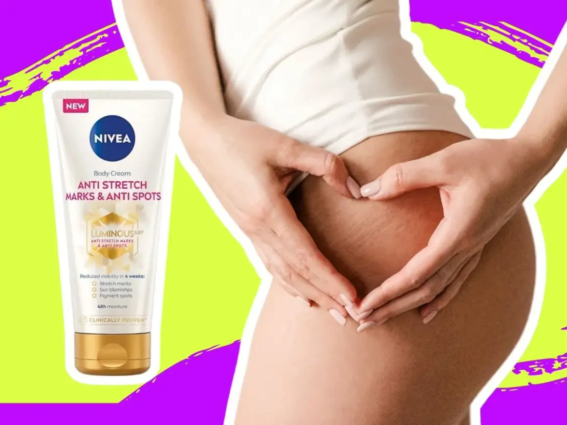 Krem Nivea Anti Stretch Marks & Anti Spots, który pomaga zredukować widoczność rozstępów.